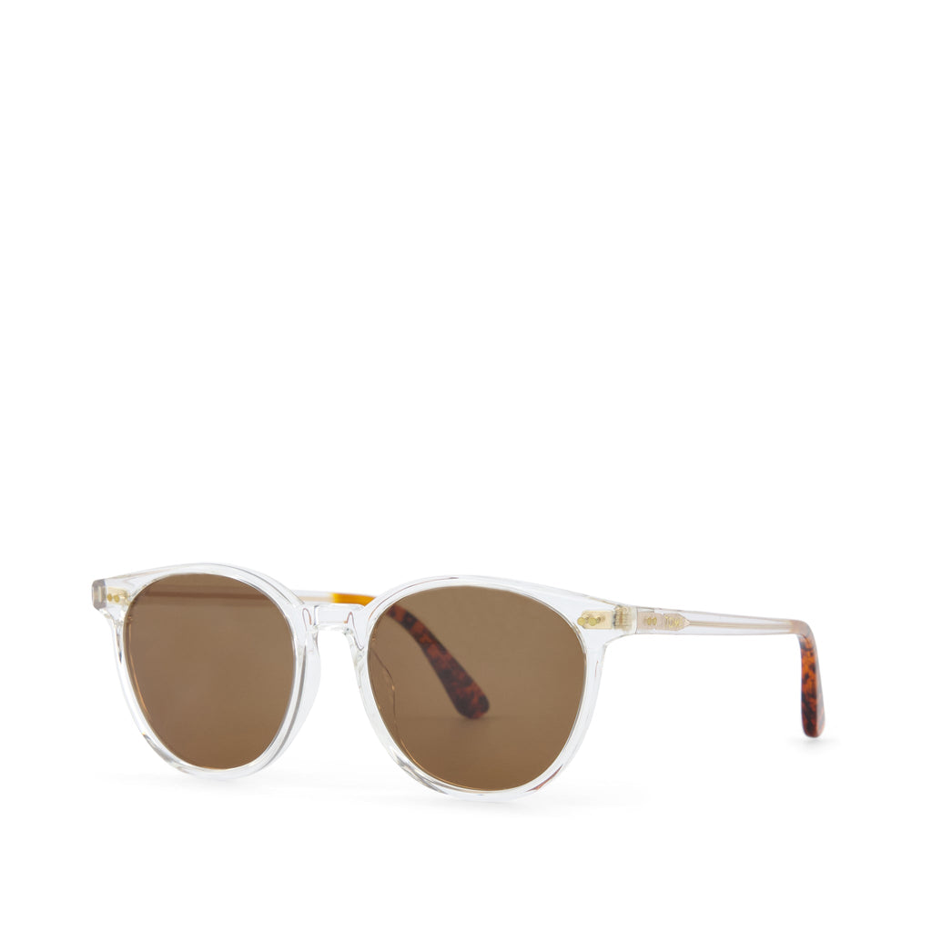 Bellini Handcrafted Sunglasses - Vintage Crystal-Brown Side Angle View