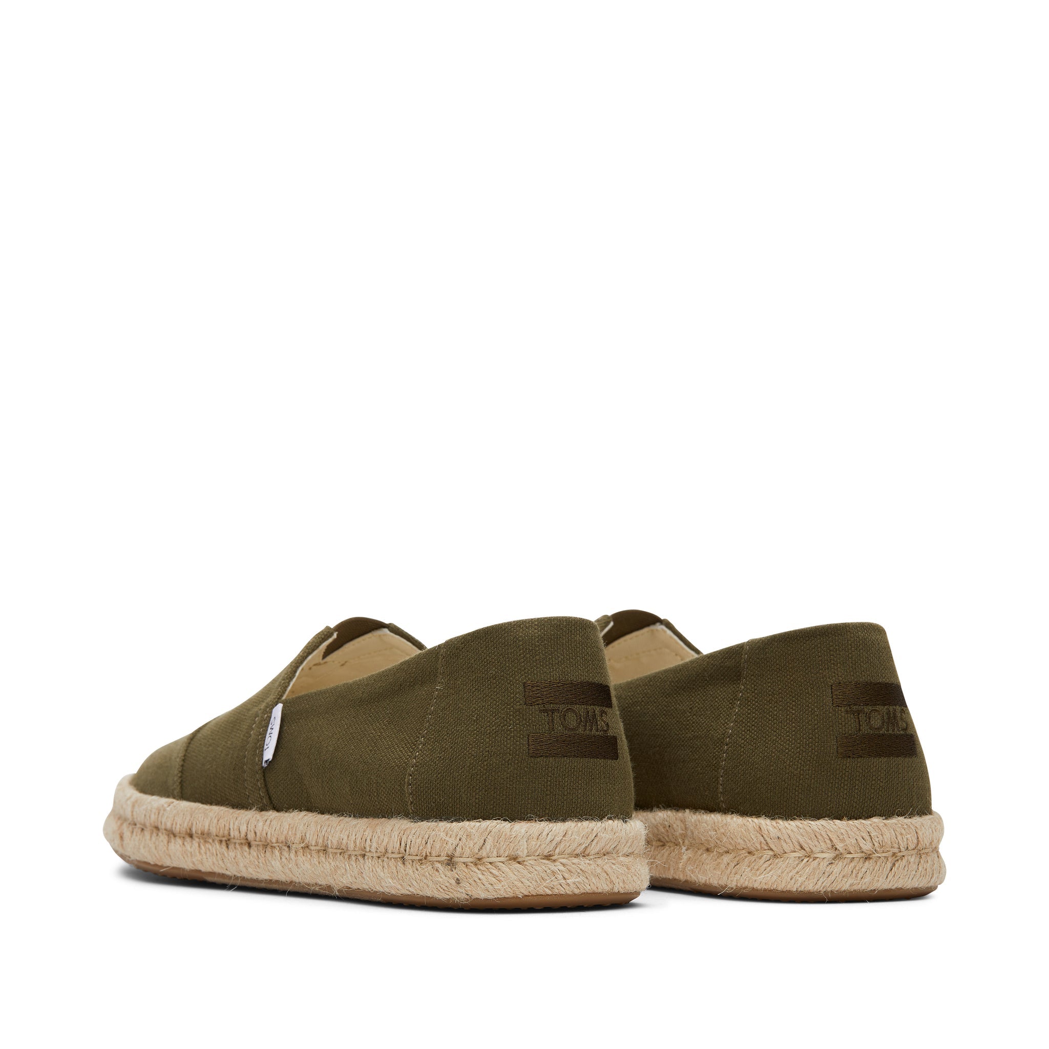 Alpargata Rope 2.0 Espadrille - Olive Recycled Cotton Slubby Woven Back View