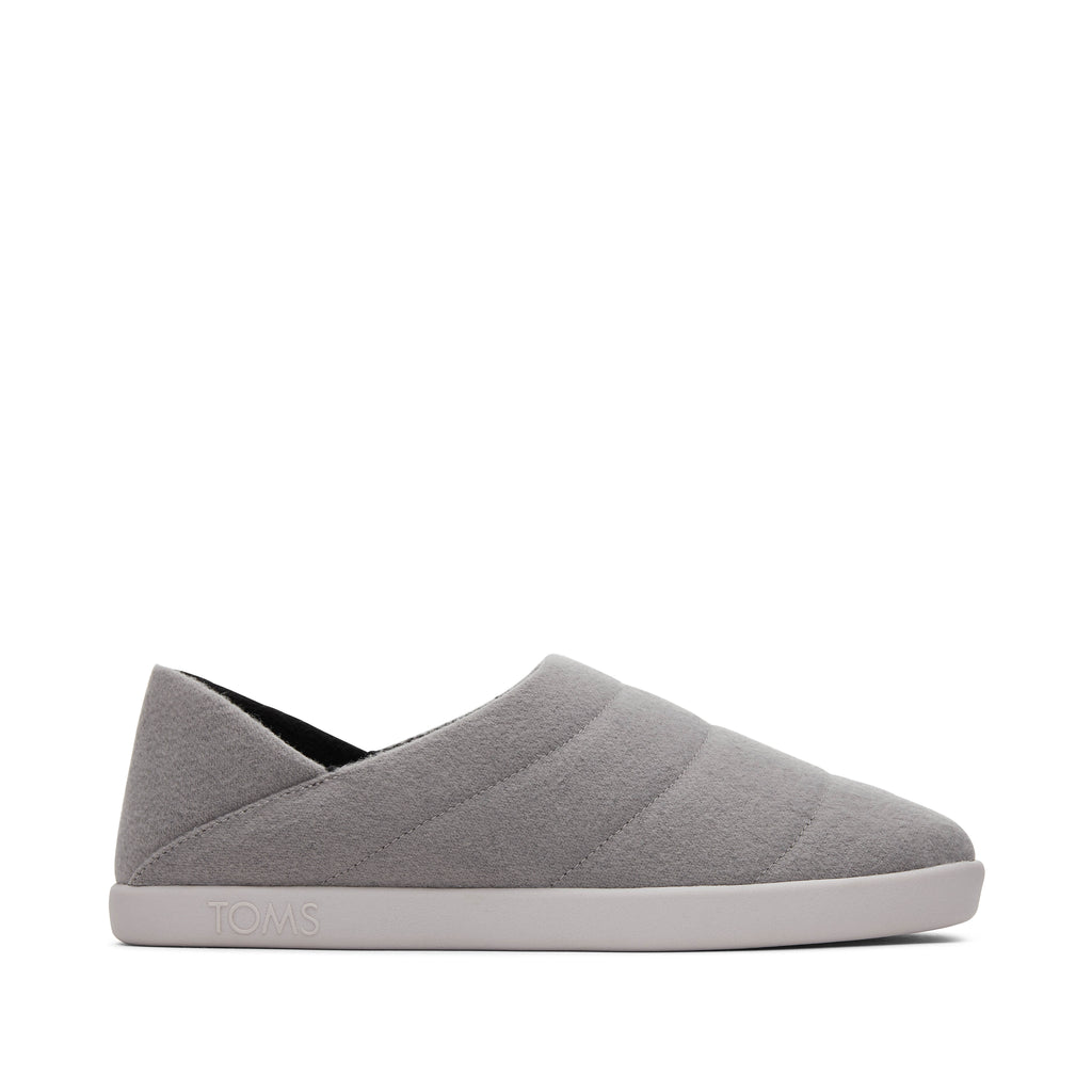 Ezra Grey Faux Fleece Convertible Slipper Side View