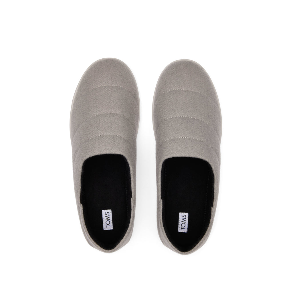Ezra Grey Faux Fleece Convertible Slipper Top View