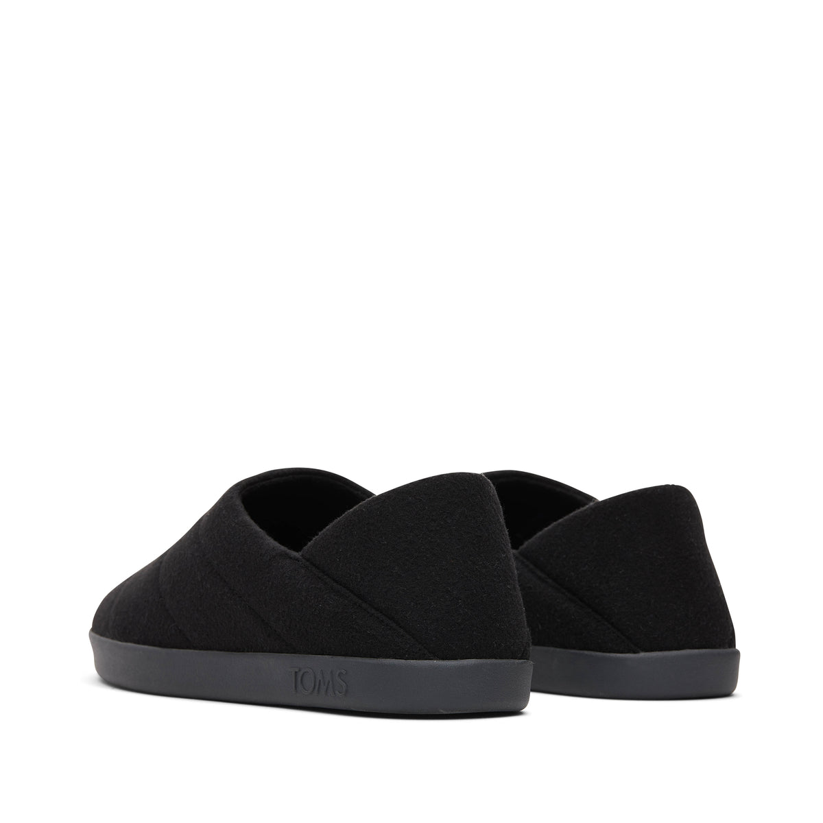 Ezra Black Faux Fleece Convertible Slipper Back View
