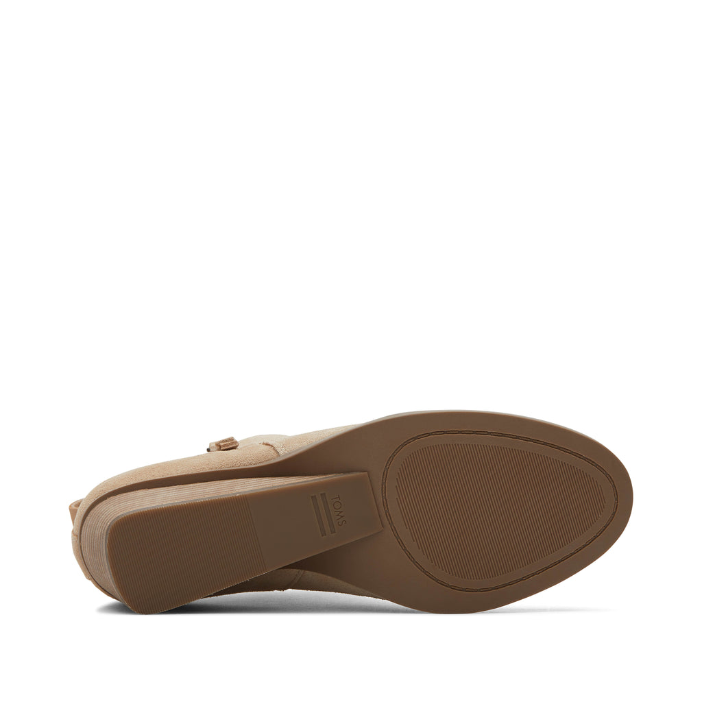 Goldie Oatmeal Suede Wedge Boot Bottom Sole View