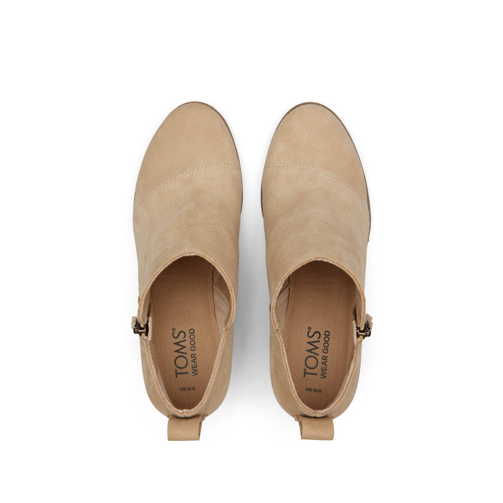 Goldie Oatmeal Suede Wedge Boot Top View