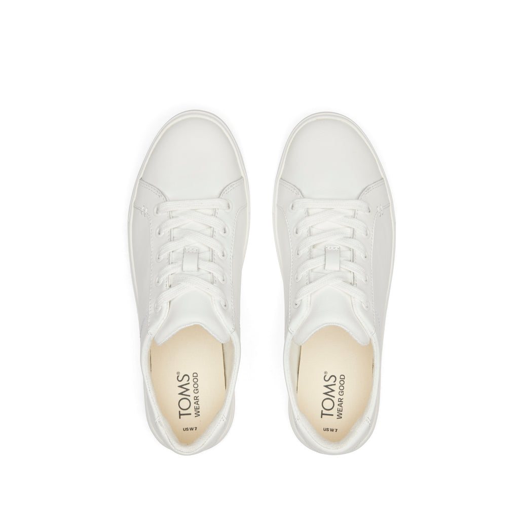 Kameron White Leather Sneaker Top View