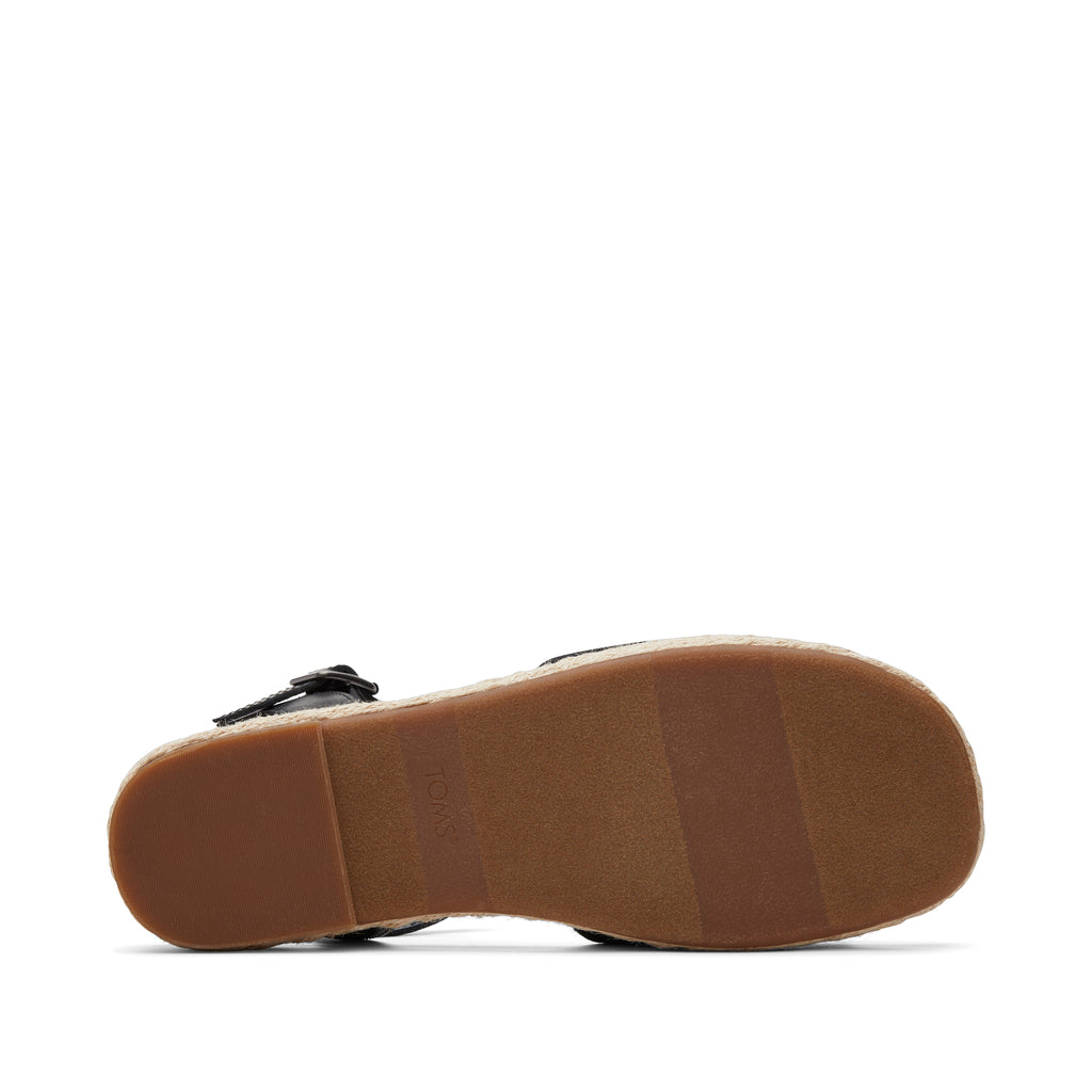 Abby Black Flatform Espadrille Sandal Bottom Sole View