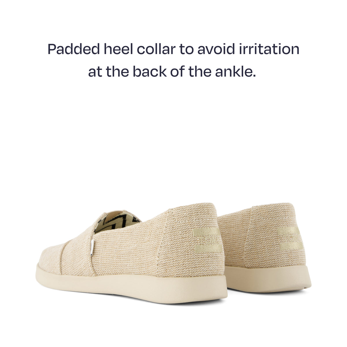 alpargata plus - padded hee collar to avoid irritation at the back of the ankle
