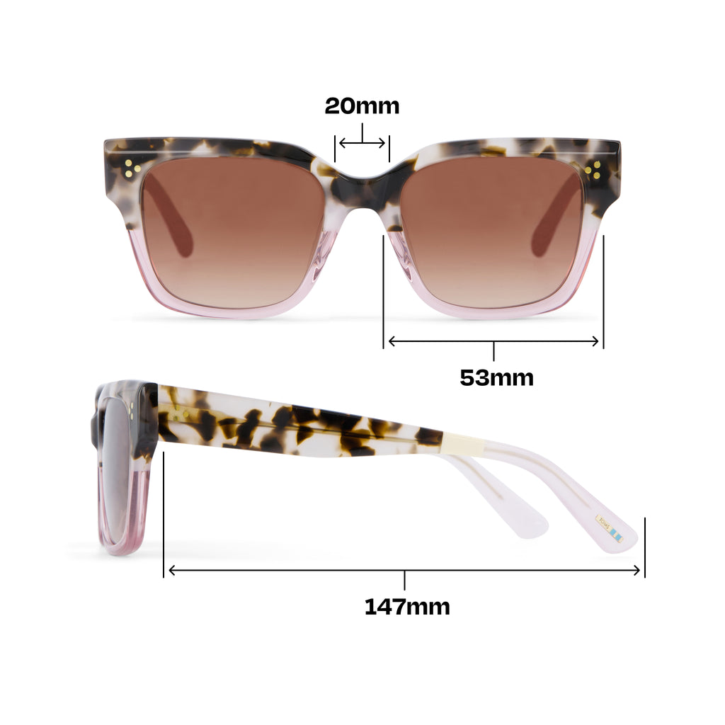 Madison Handcrafted Tortoise Pink Fade Sunglasses