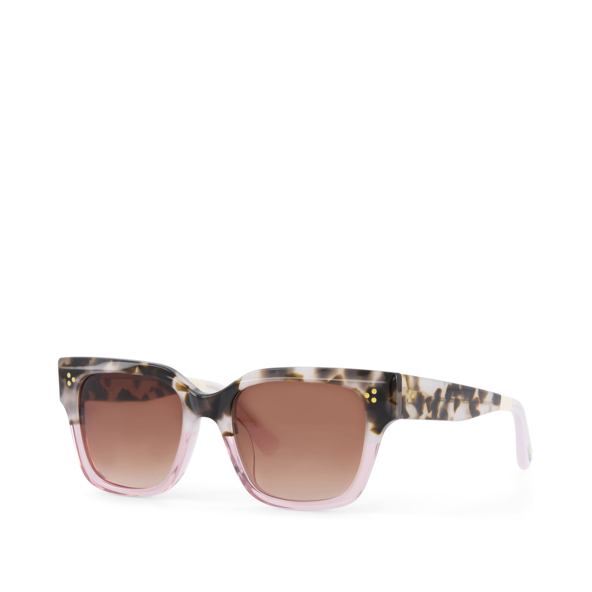 Madison Handcrafted Tortoise Pink Fade Sunglasses Side Angle View