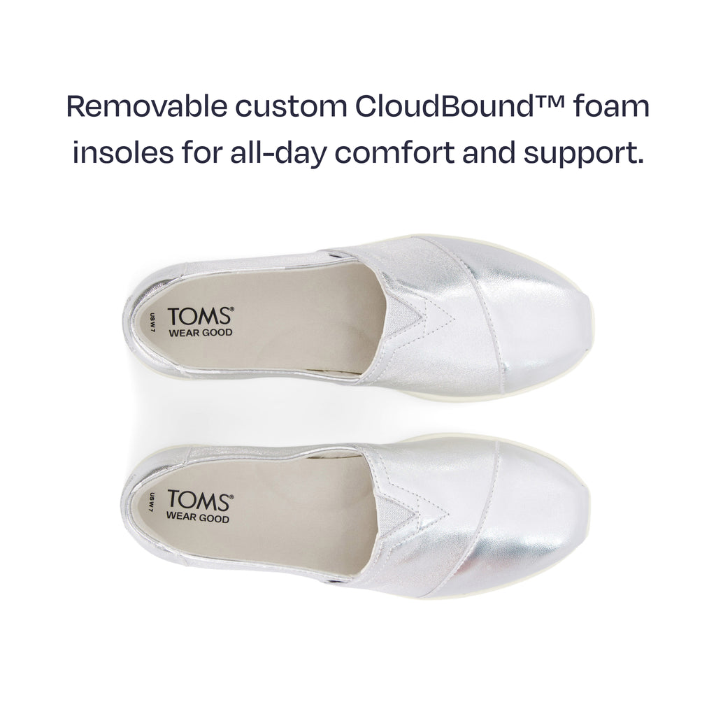 alpargata plus top down shot - featuring removable custom cloudbound foam insoles for all day comfort and support
