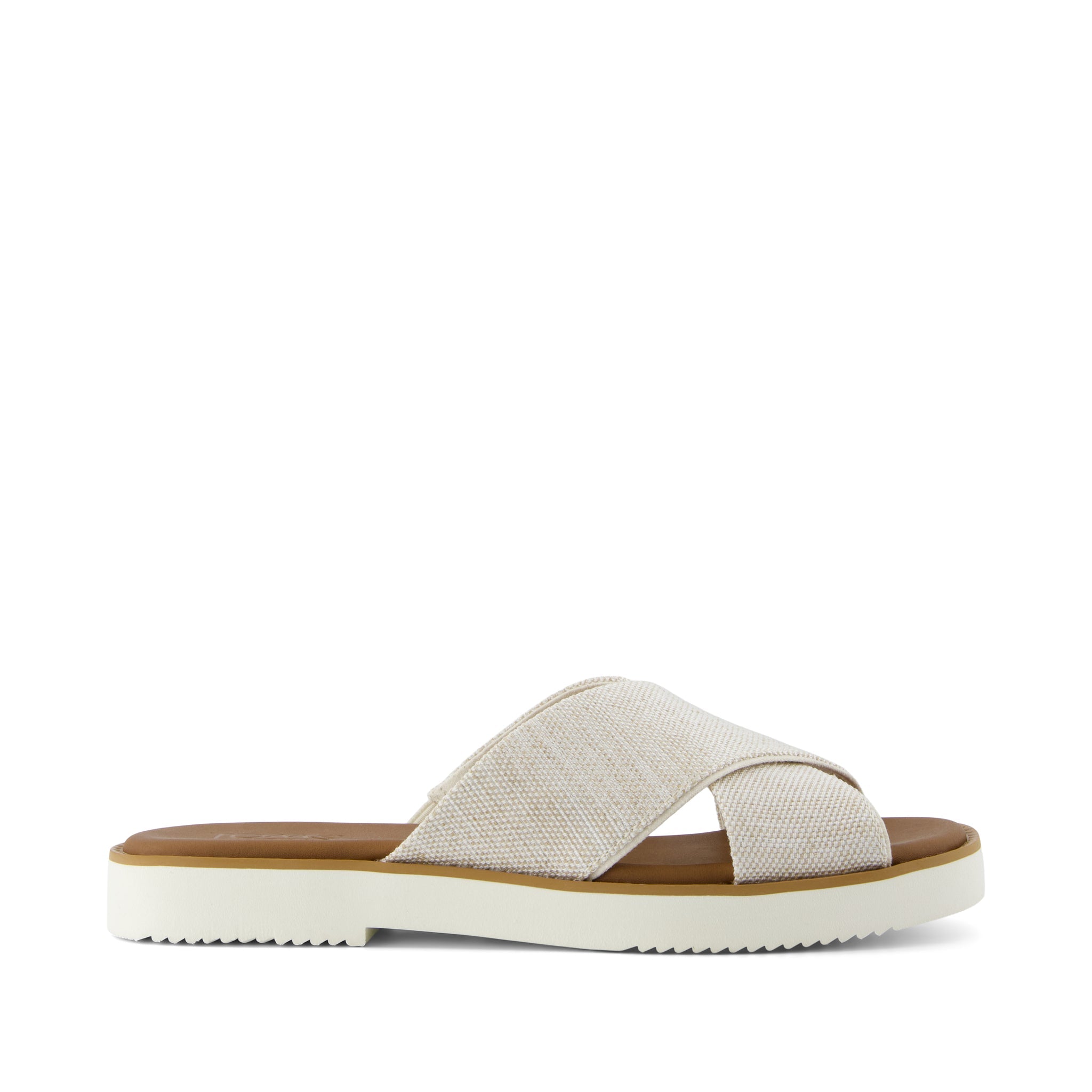 Mae Crossover Slide Sandal - Natural Yarn Dye Side View
