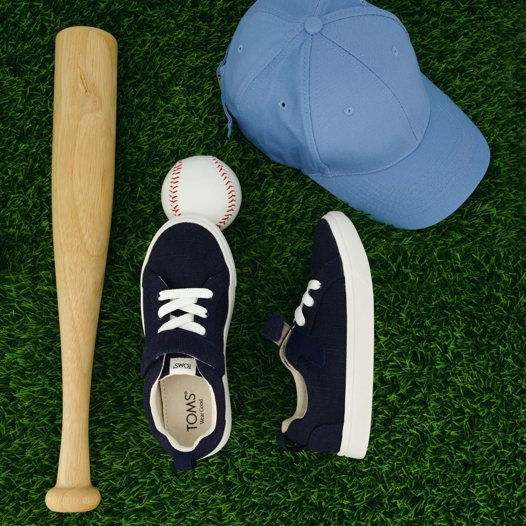 Youth Cruz Lace-Up Navy Heritage Canvas Baseball Laydown