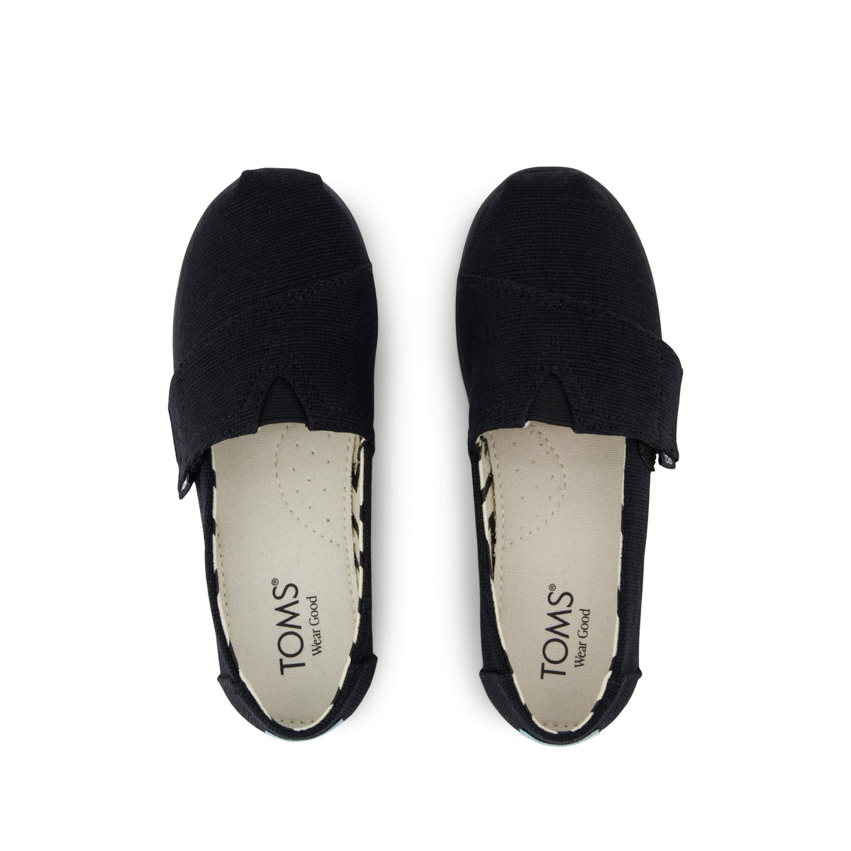 Alpargata Classic Kids Shoe - Black and Black Heritage Canvas Top View