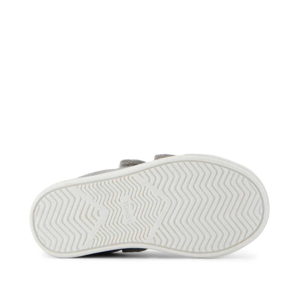 Cruz Double Strap Toddler Sneaker - Drizzle Grey Heritage Canvas Bottom Sole View