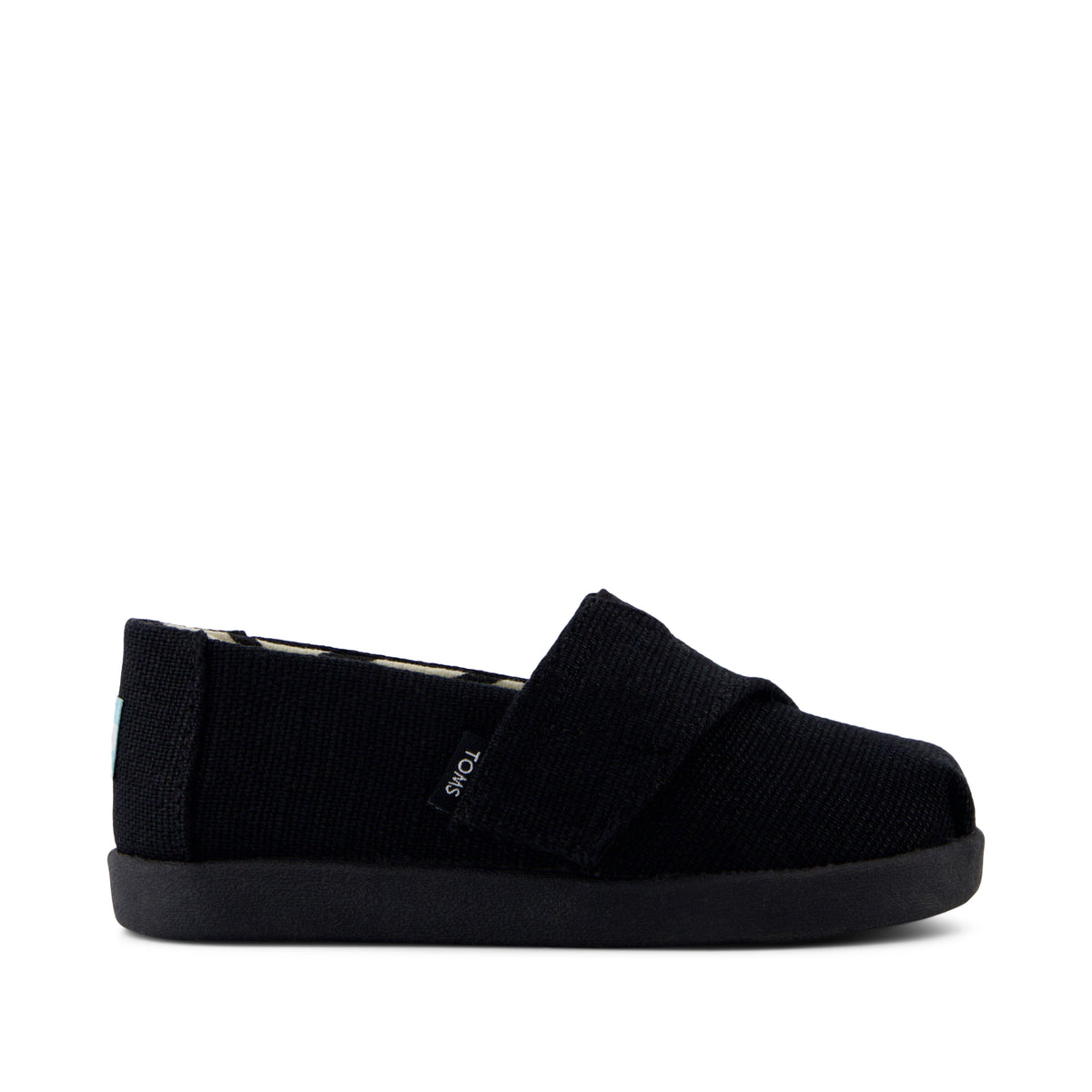 Alpargata Classic Toddler Shoe - Black and Black Heritage Canvas Side View