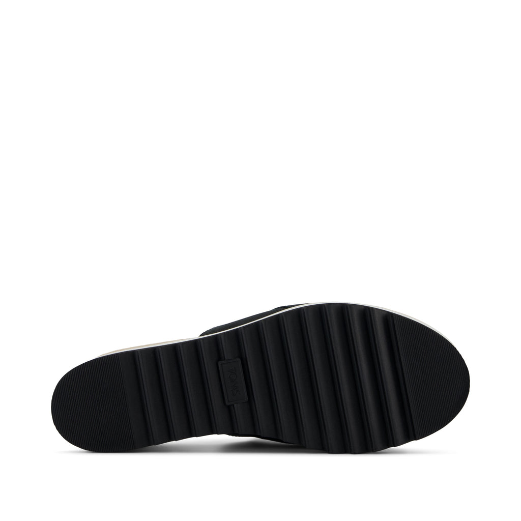 Diana Mule Wedge Sandal - Black Leather Bottom Sole View