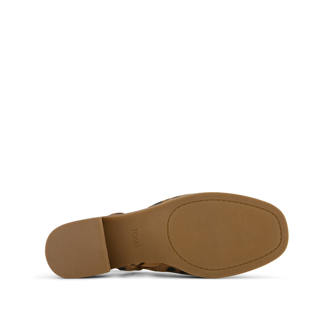 Jaclyn Slingback Heel - Brown Sugar Leopard Print Suede Bottom Sole View