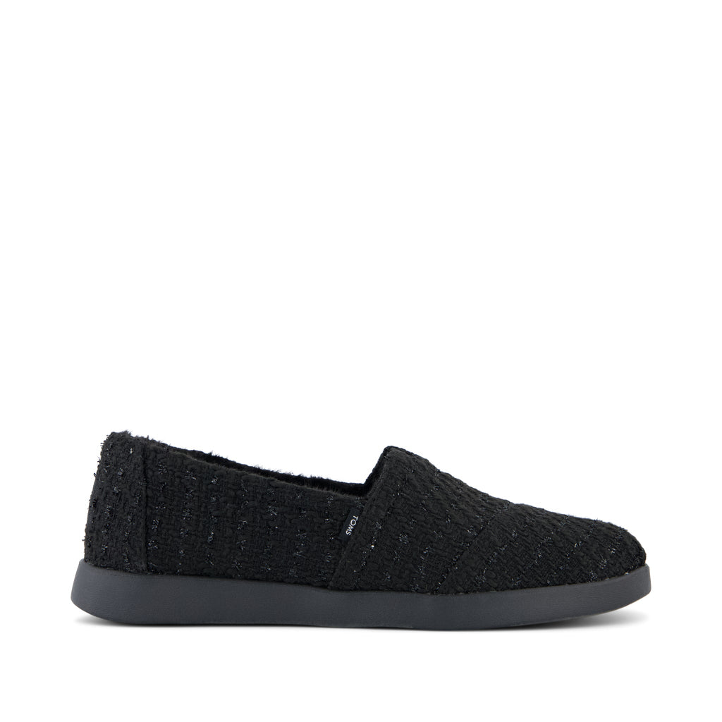 Alpargata Plus - Black Metallic Faux Fur Side View