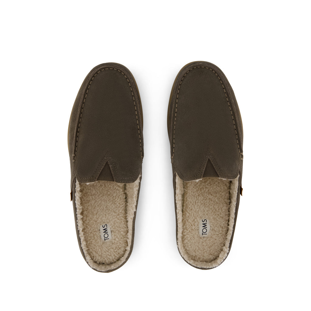 Alonso Mule - Canteen Suede w/ Faux Shearling Top View