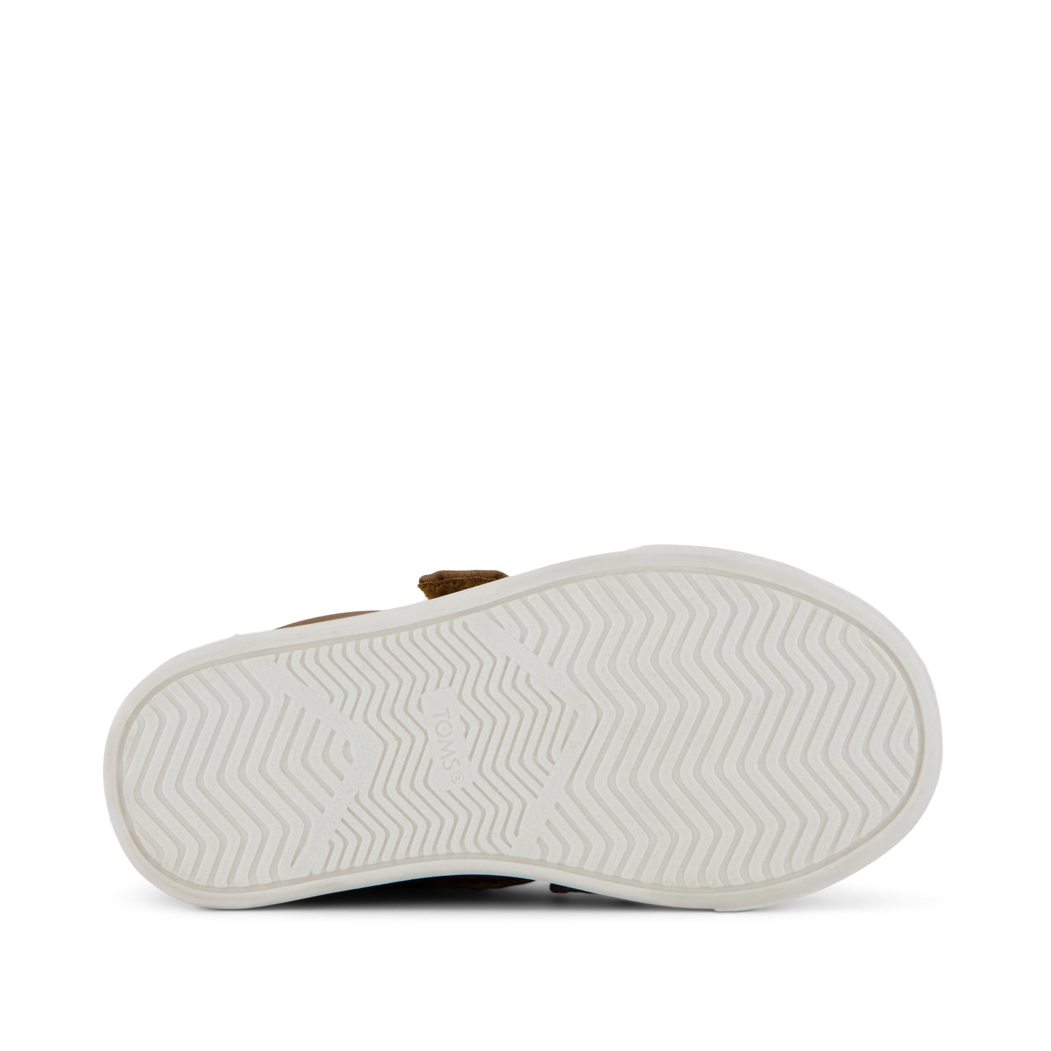 Cruz Double Strap Toddler Sneaker - Toffee Microsuede Bottom Sole View