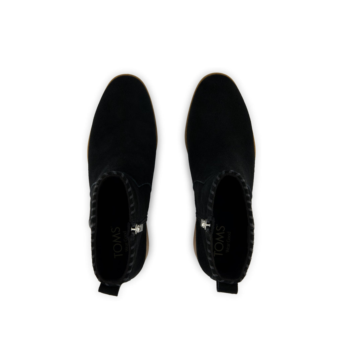 Delilah Heeled Boot - Water Repellent Black Suede Top View