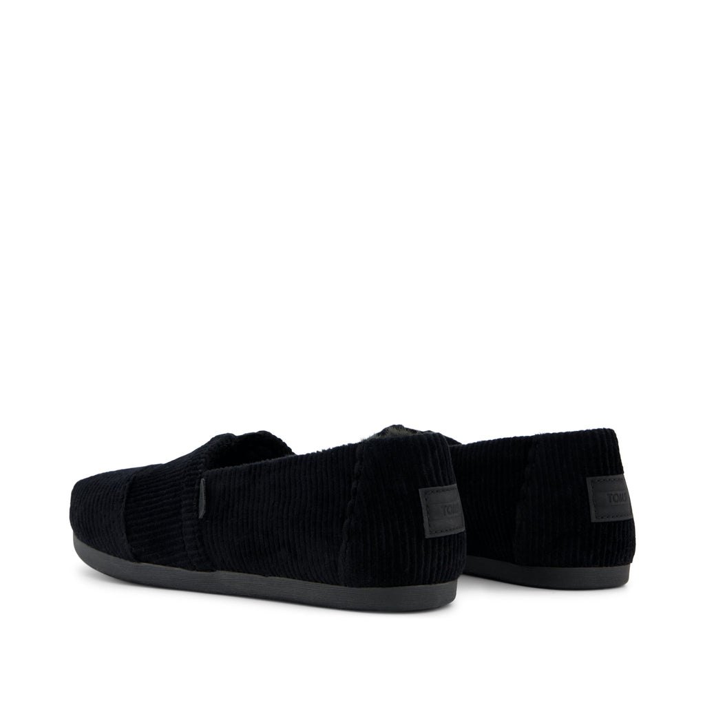 Alpargata Classic - Black Velvet Faux Fur Back View