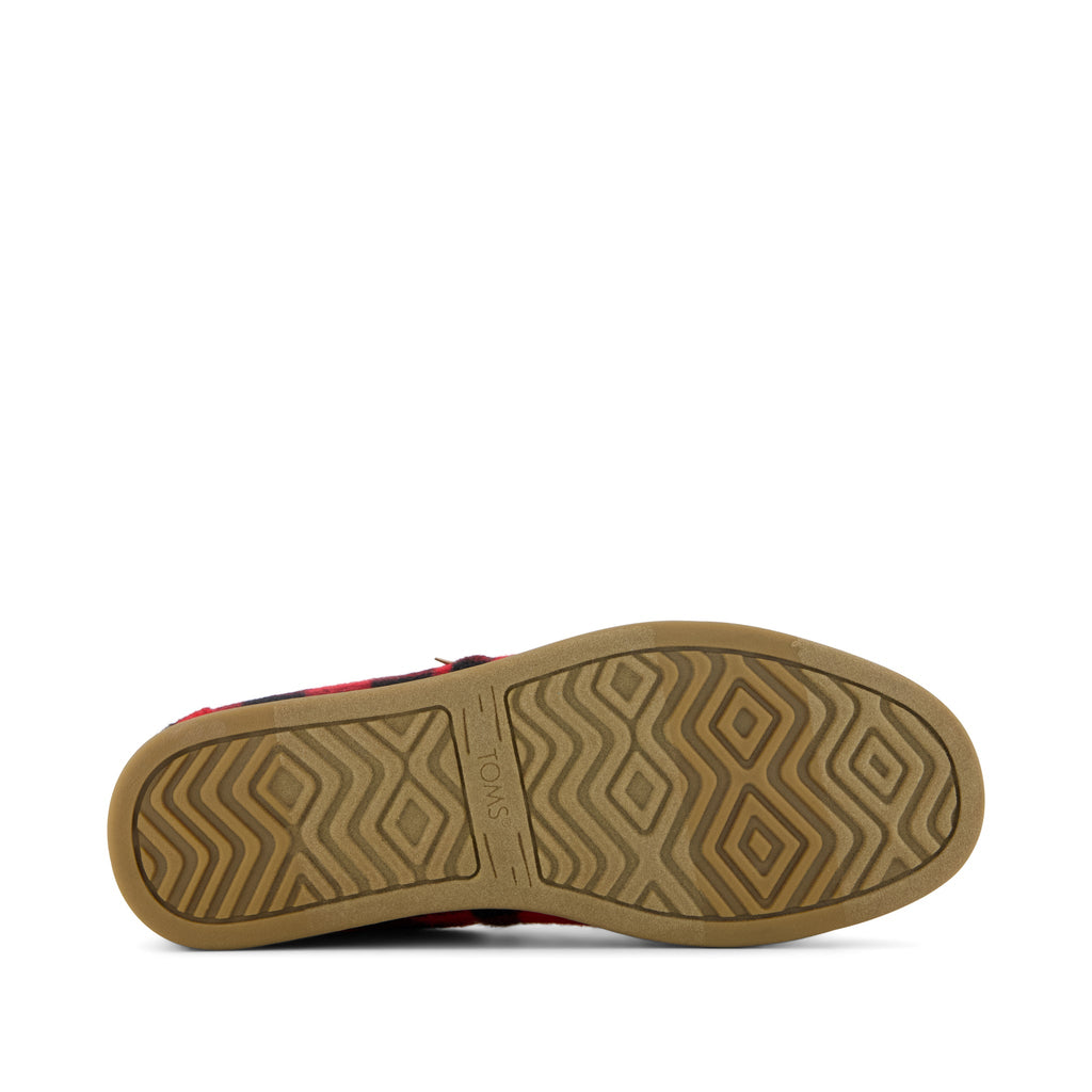 Alp FWD - Buffalo Plaid Red Faux Shearling Bottom Sole View