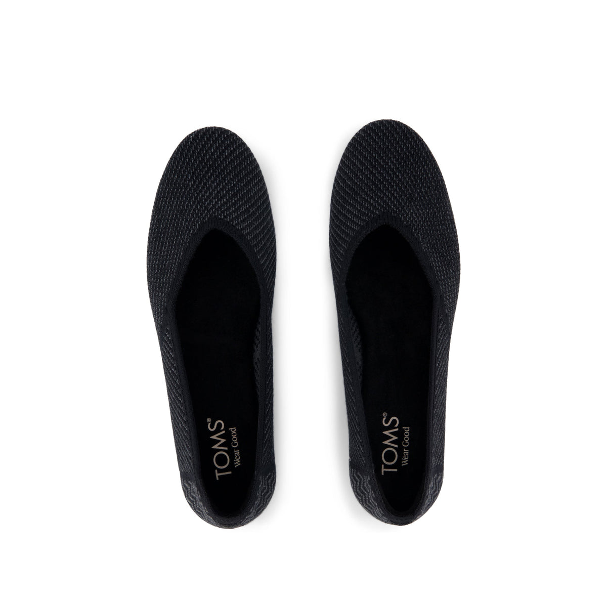 Gemma Flat - Black Engineered Knit Top View