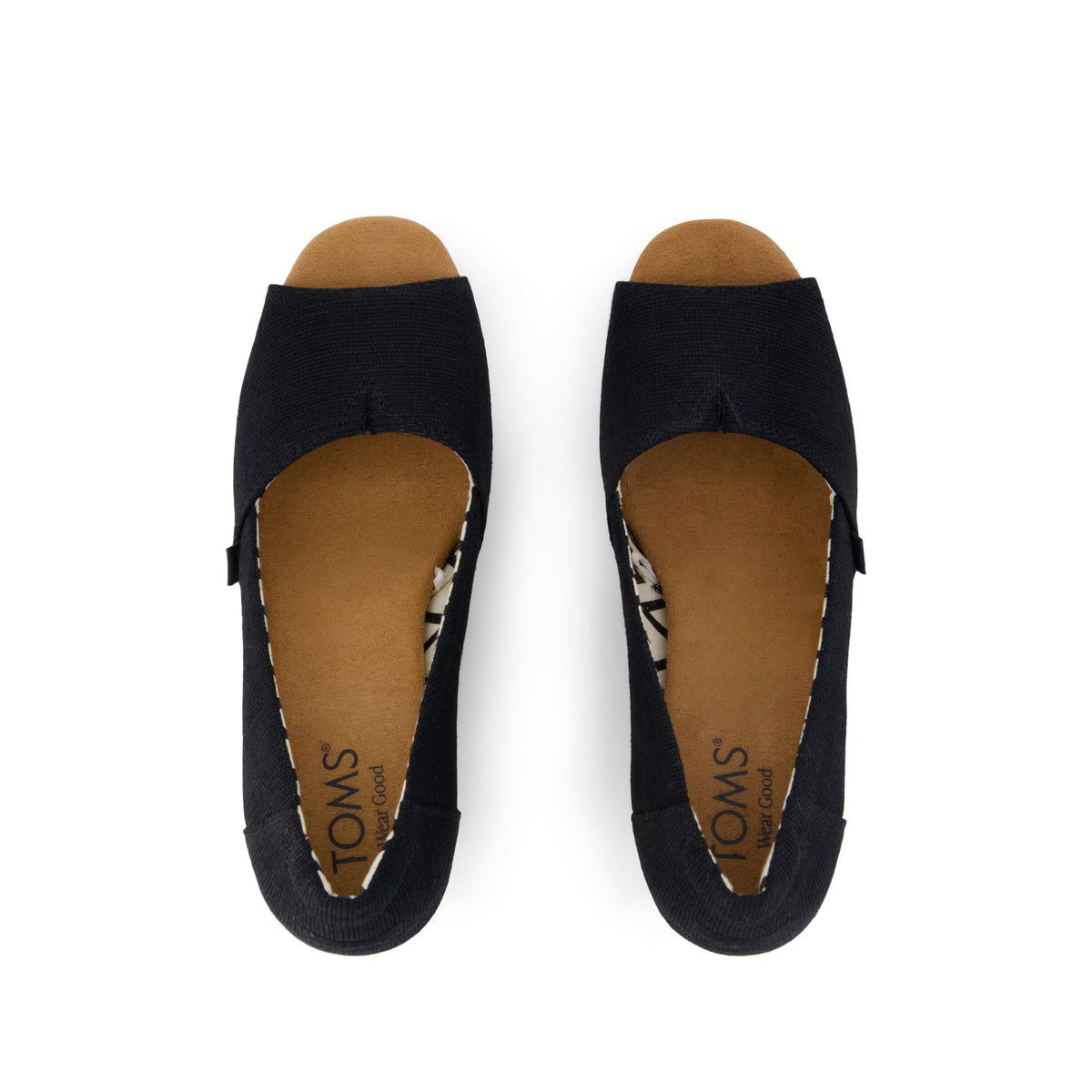 Womens Black Heritage Canvas Essential Wedge