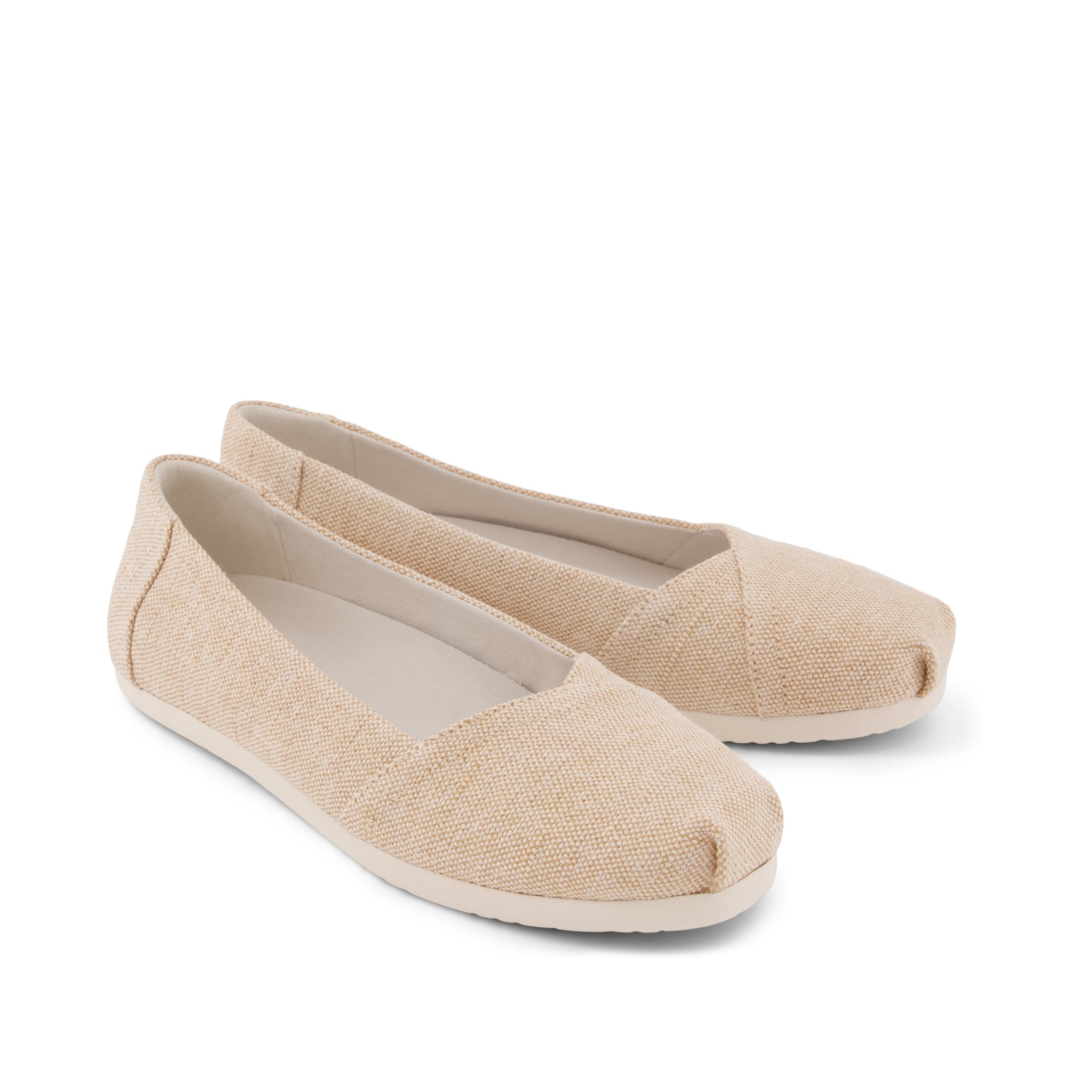 Alpargata Ballet Flat - Champagne Sparkle Woven Front View