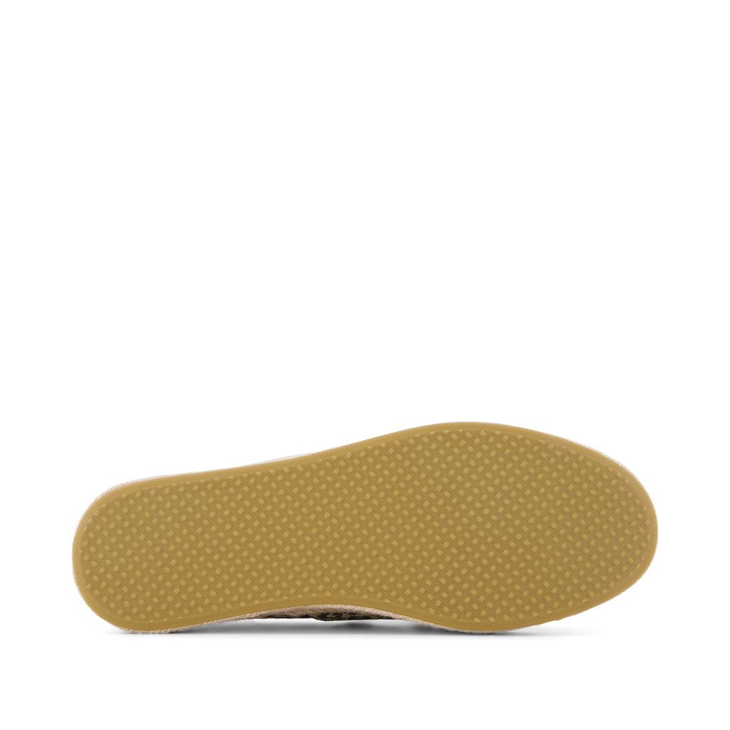 Carolina Lace-Up Espadrille - Natural Leopard Print (Spots) Bottom Sole View