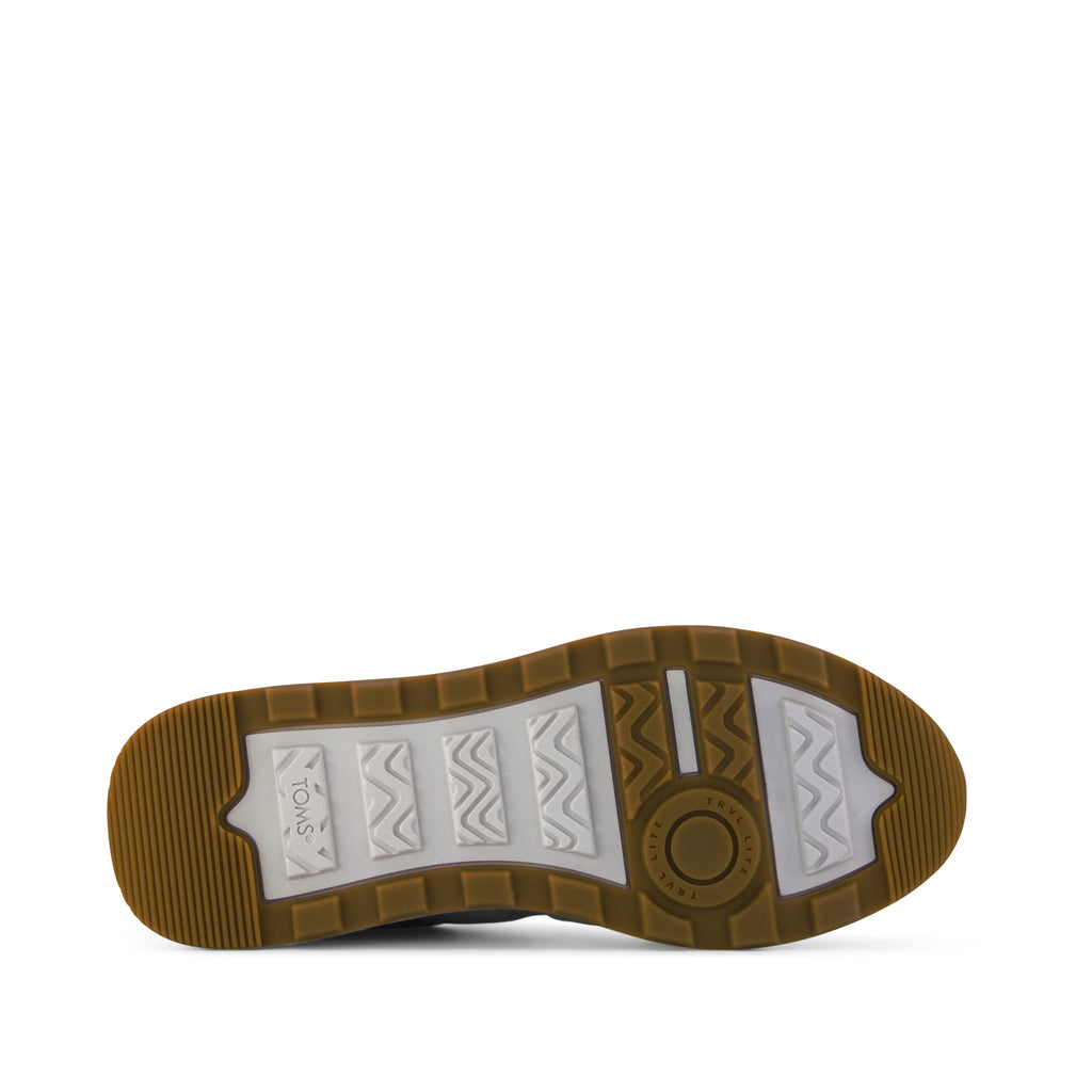 TRVL LITE Retro Runner Sneaker - Water Repellent Lunar Grey Suede Bottom Sole View