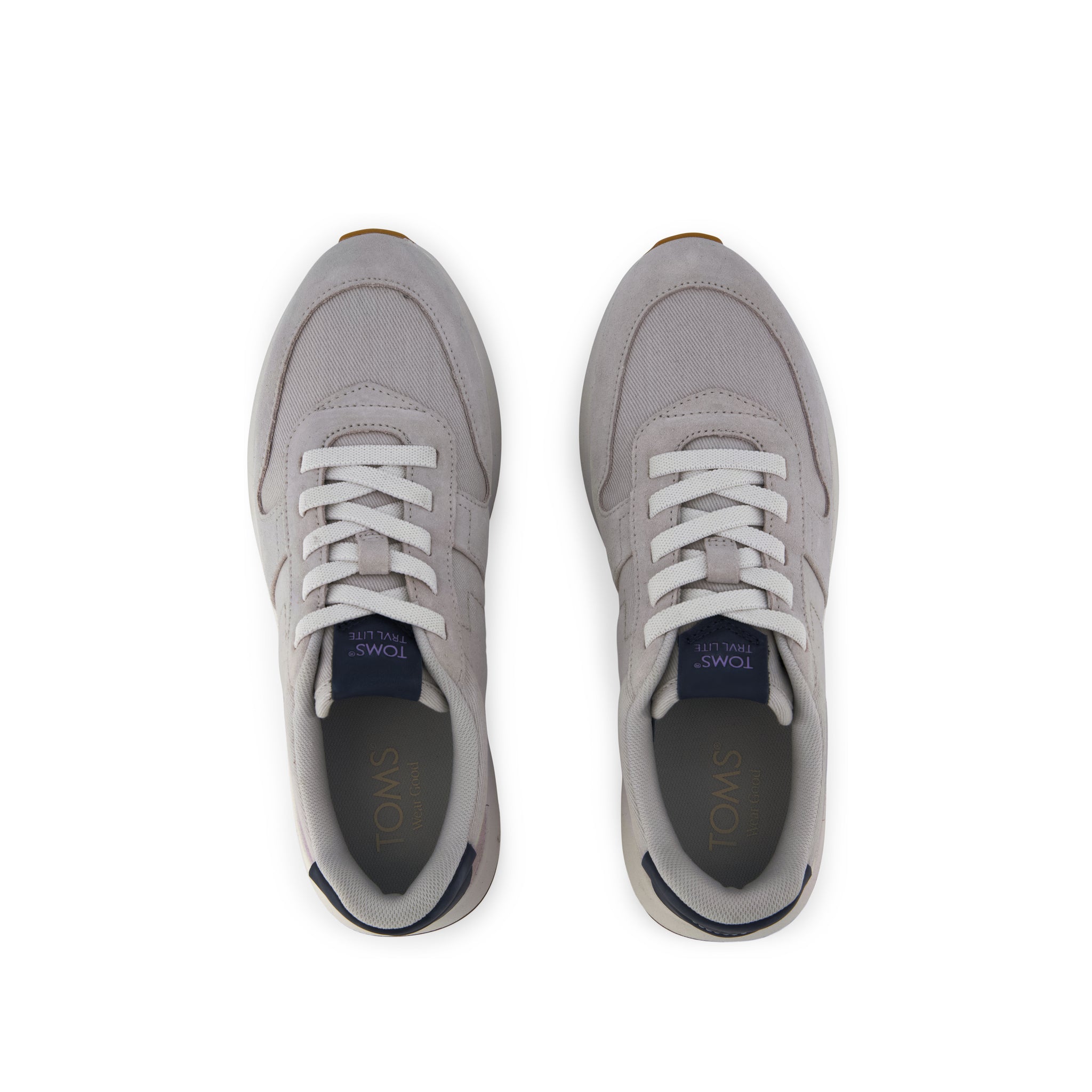 TRVL LITE Retro Runner Sneaker - Water Repellent Lunar Grey Suede Top View