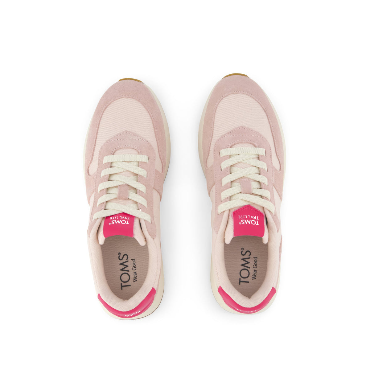 TRVL LITE Retro Runner Sneaker - Water Repellent Pale Rose Top View