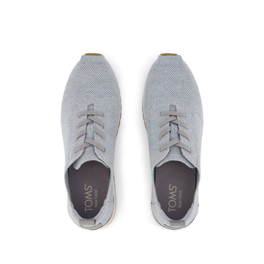 Resident Plus Lace-Up - Grey Knit Top View