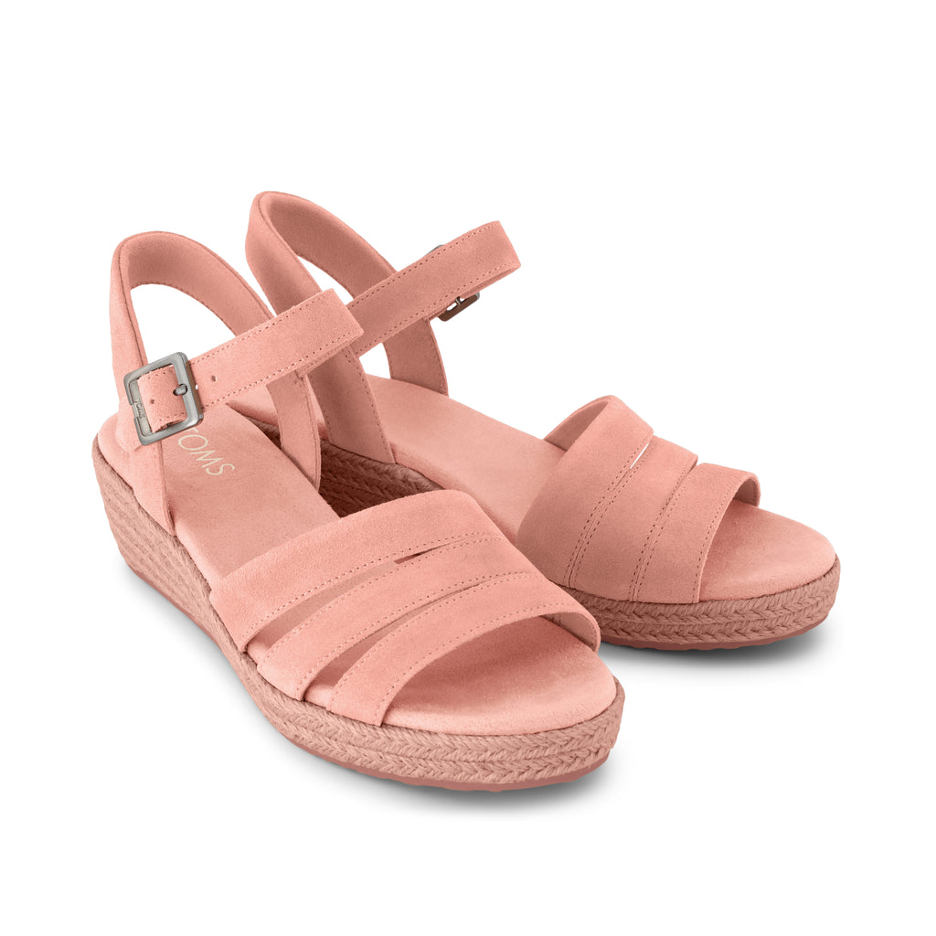 Julia Wedge Sandal - Bloom Suede Front View