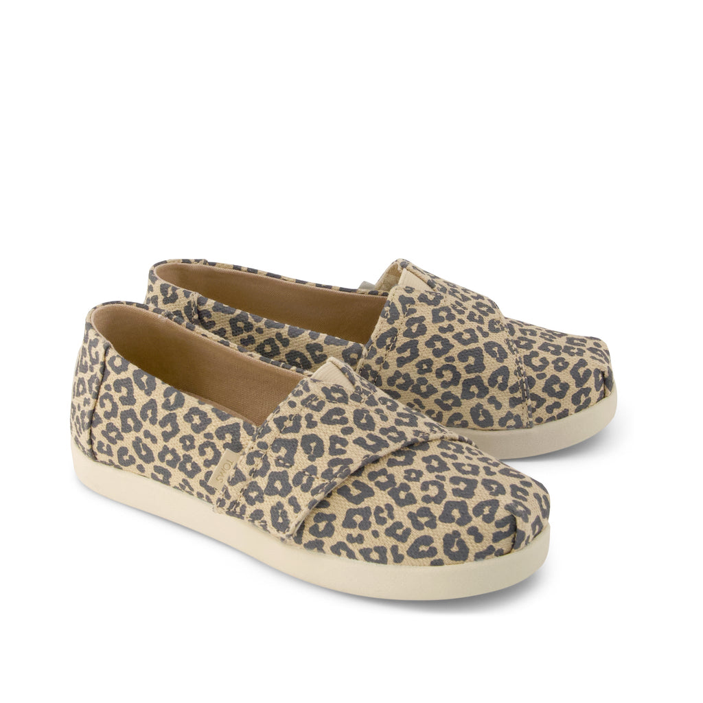 Alpargata Classic Kids Shoe - Natural Leopard Print Front View