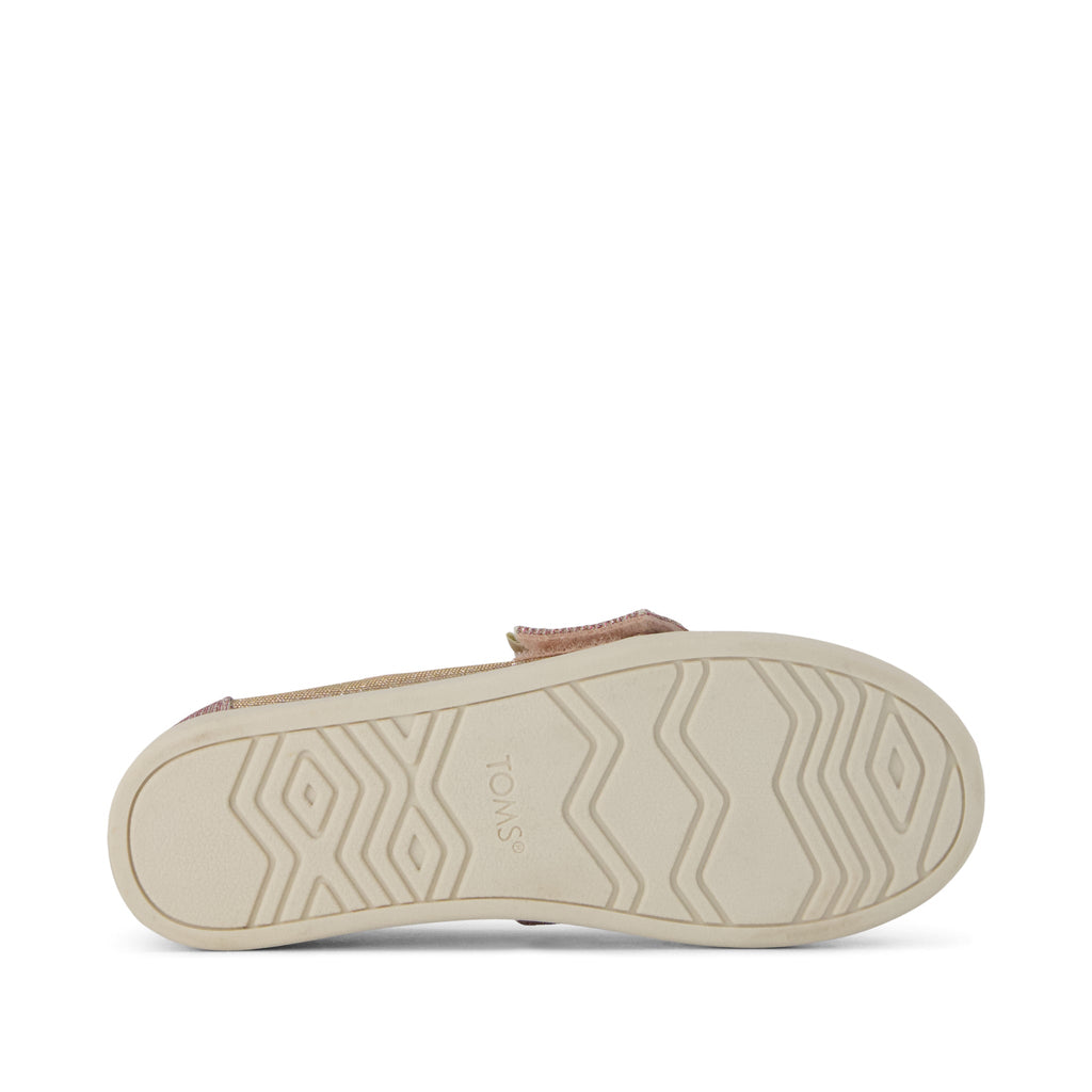 Alpargata Classic Kids Shoe - Rose Glitter Corduroy Bottom Sole View