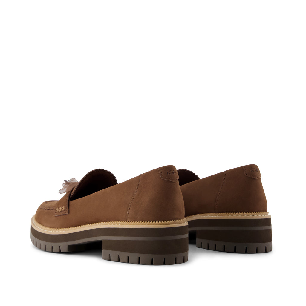 Cara Bow Loafer - Hot Cocoa Leather Back View