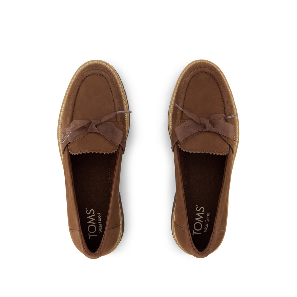 Cara Bow Loafer - Hot Cocoa Leather Top View