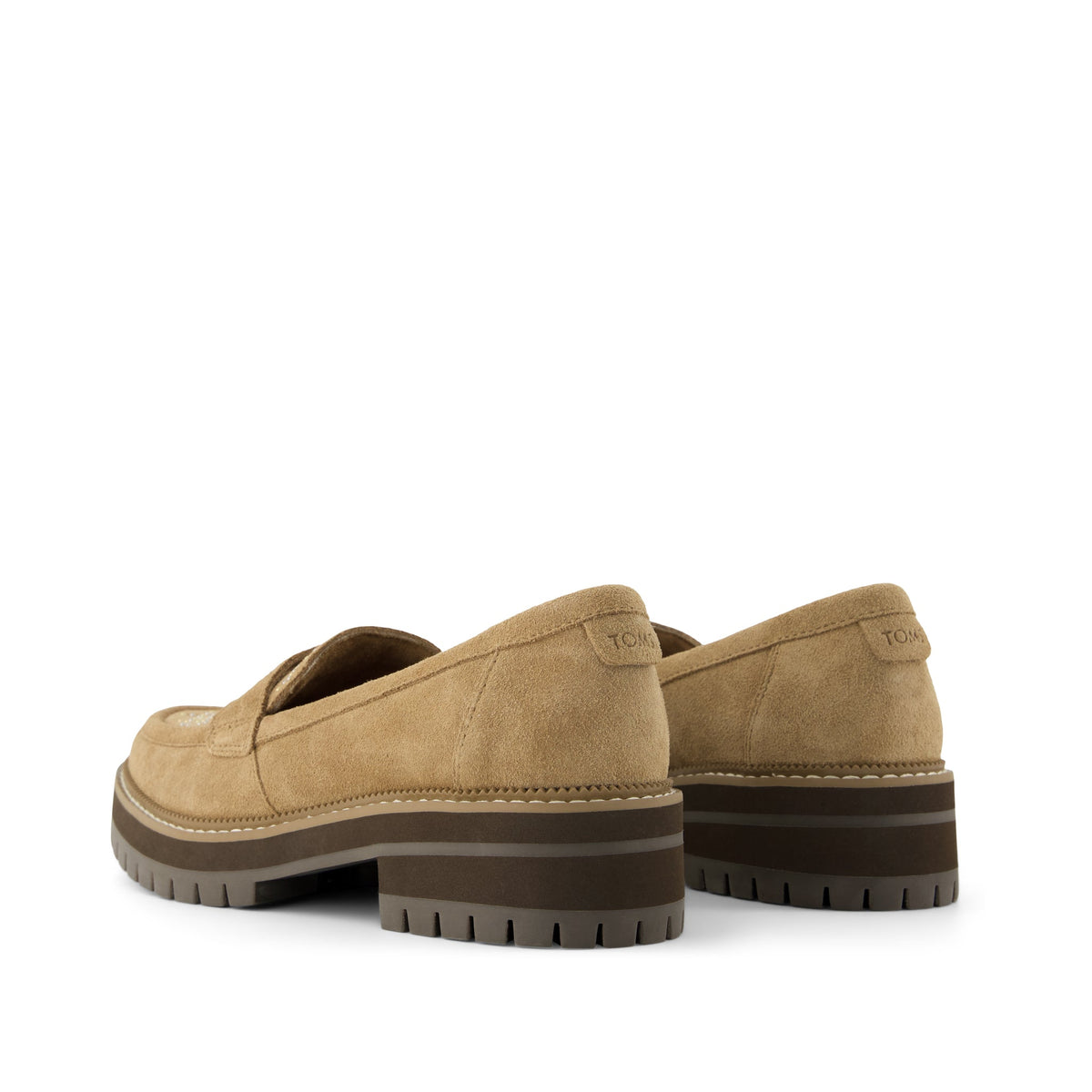 Cara Loafer - Toffee Suede w/ Studs Back View