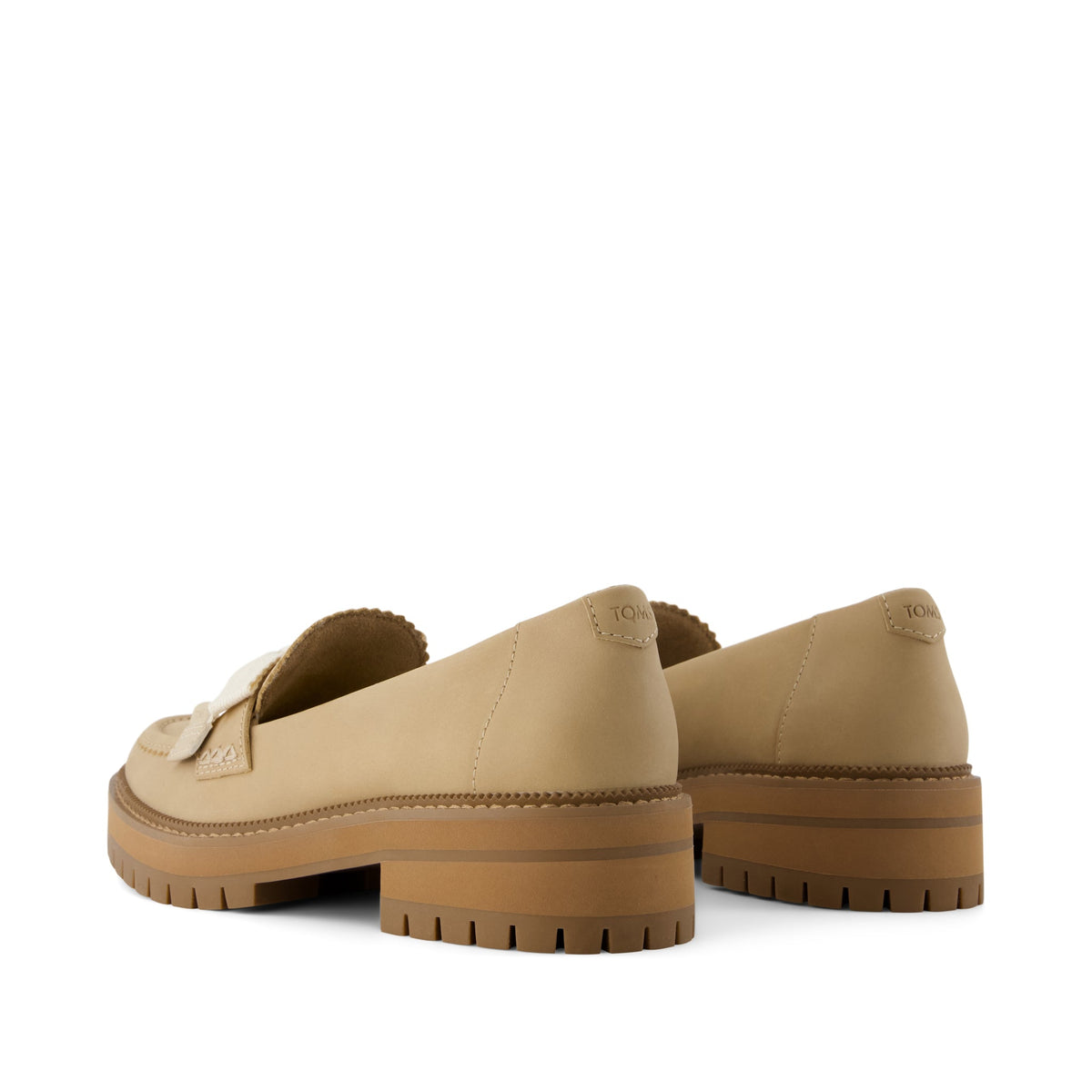 Cara Bow Loafer - Taupe Leather Back View
