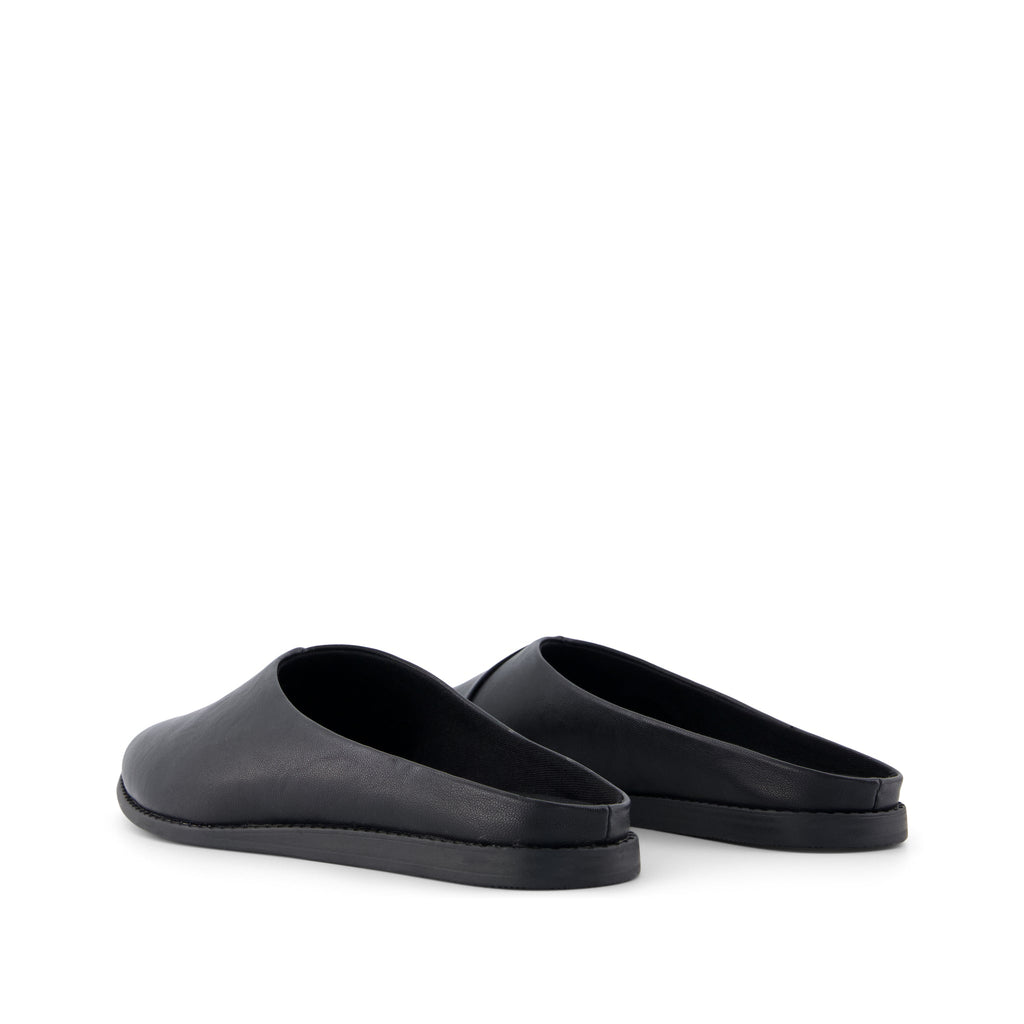 Amelia Mule - Black Faux Leather Back View