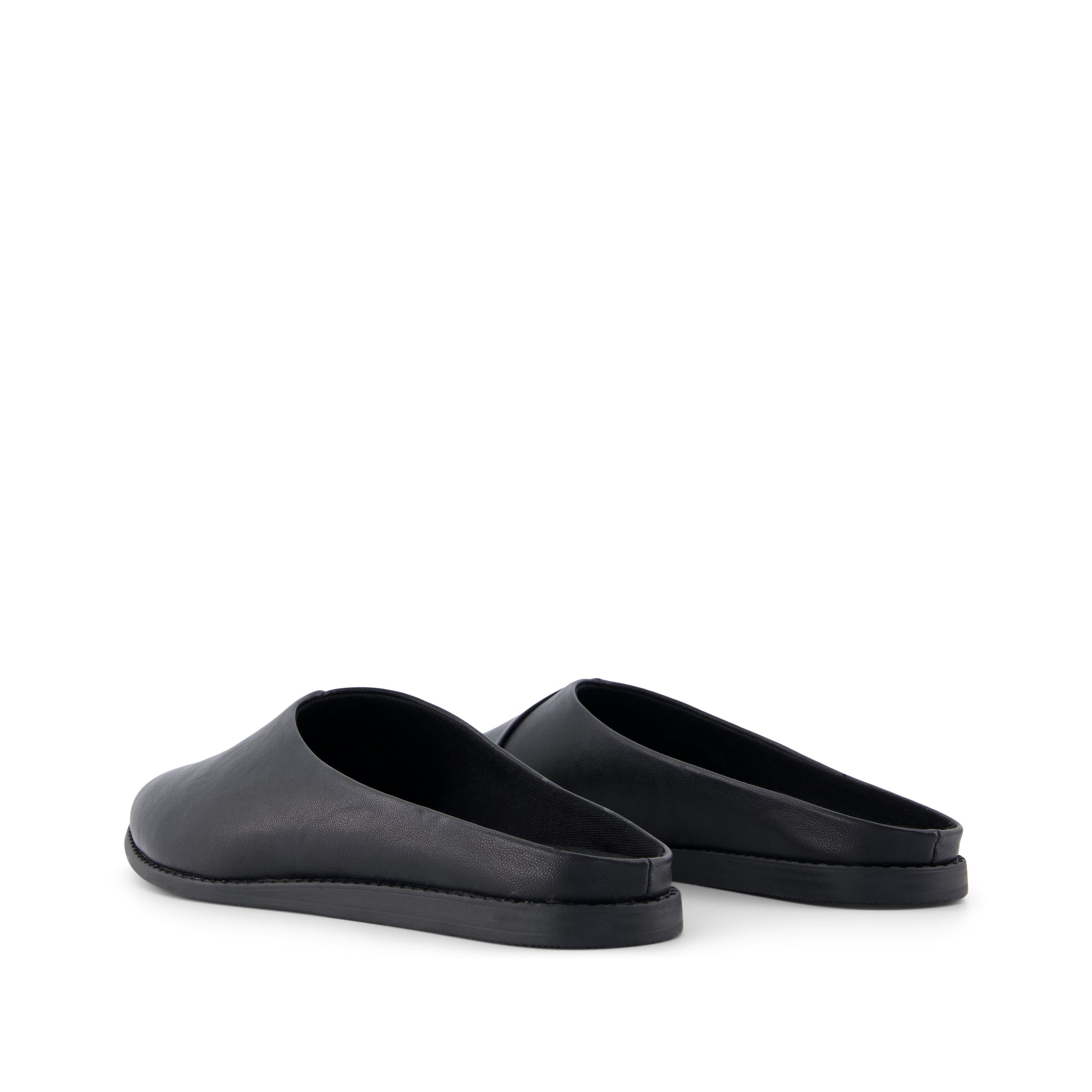 Amelia Mule - Black Faux Leather Back View