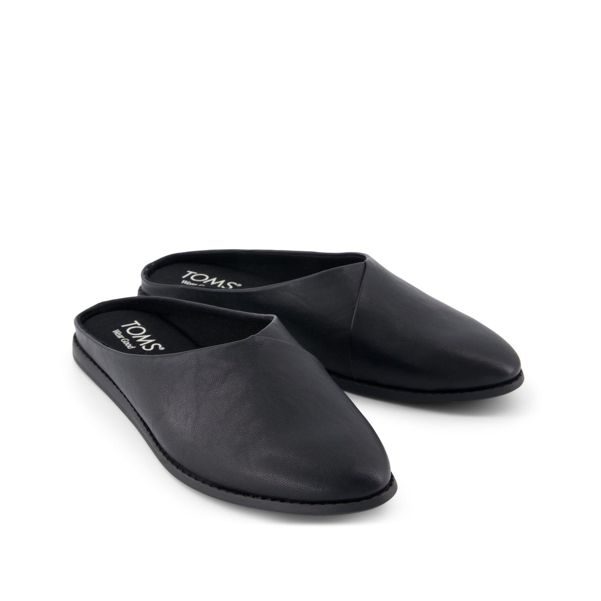 Amelia Mule - Black Faux Leather Front View