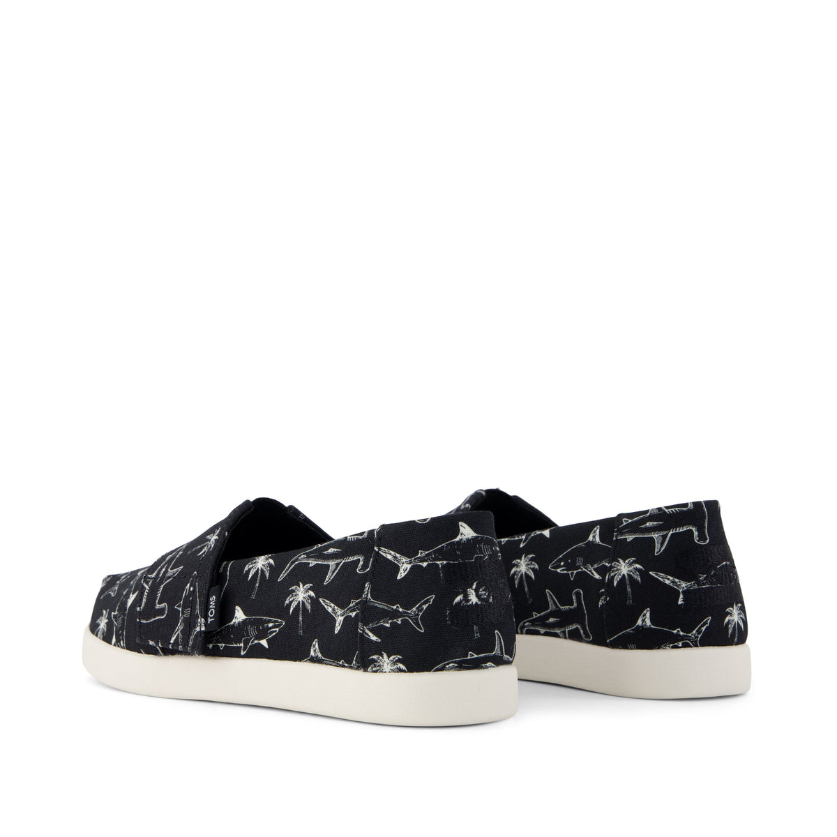 Alpargata Classic Kids Shoe - Black Shark Print Back View