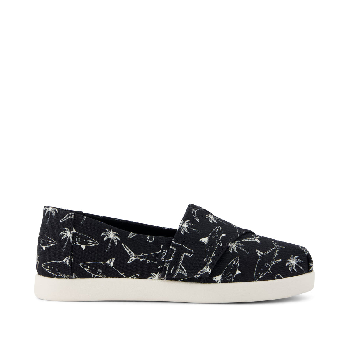 Alpargata Classic Kids Shoe - Black Shark Print Side View