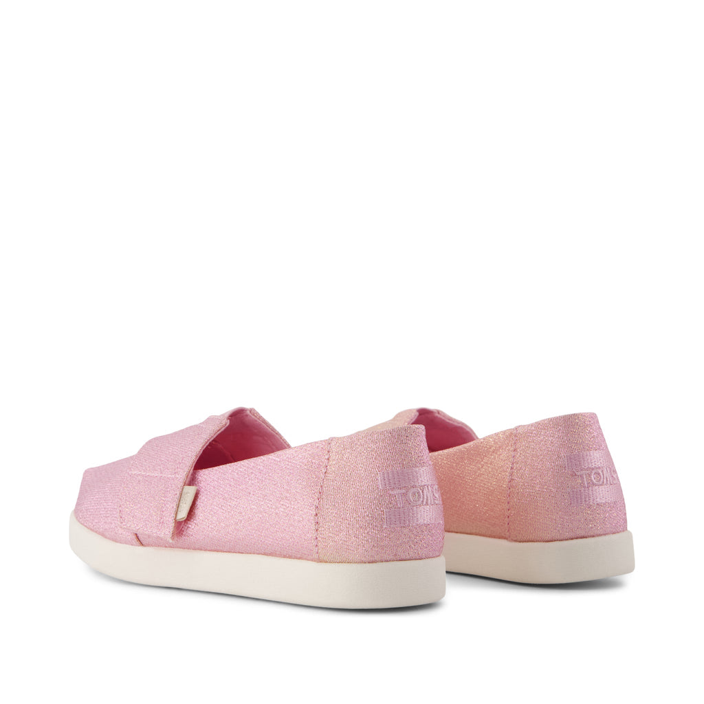 Alpargata Classic Kids Shoe - Pink Quartz Iridescent Woven Back View