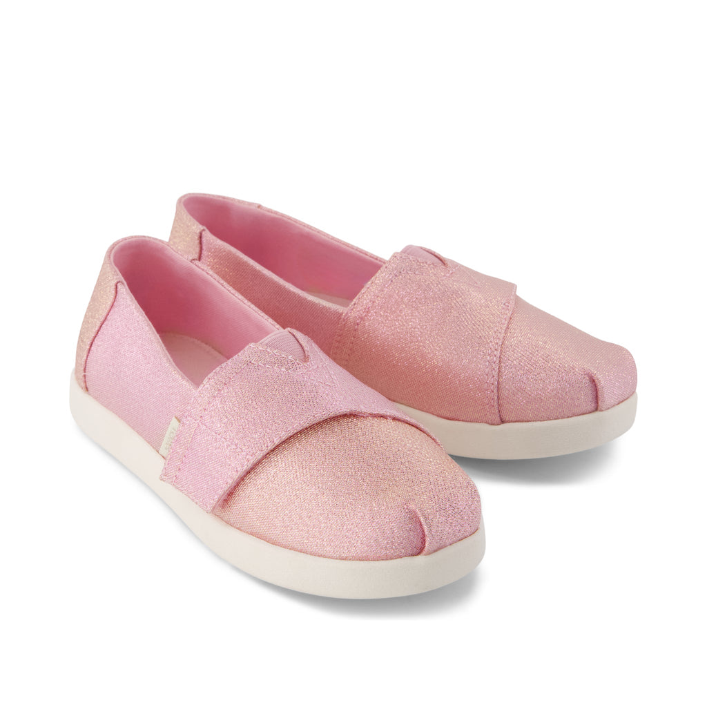 Alpargata Classic Kids Shoe - Pink Quartz Iridescent Woven Front View