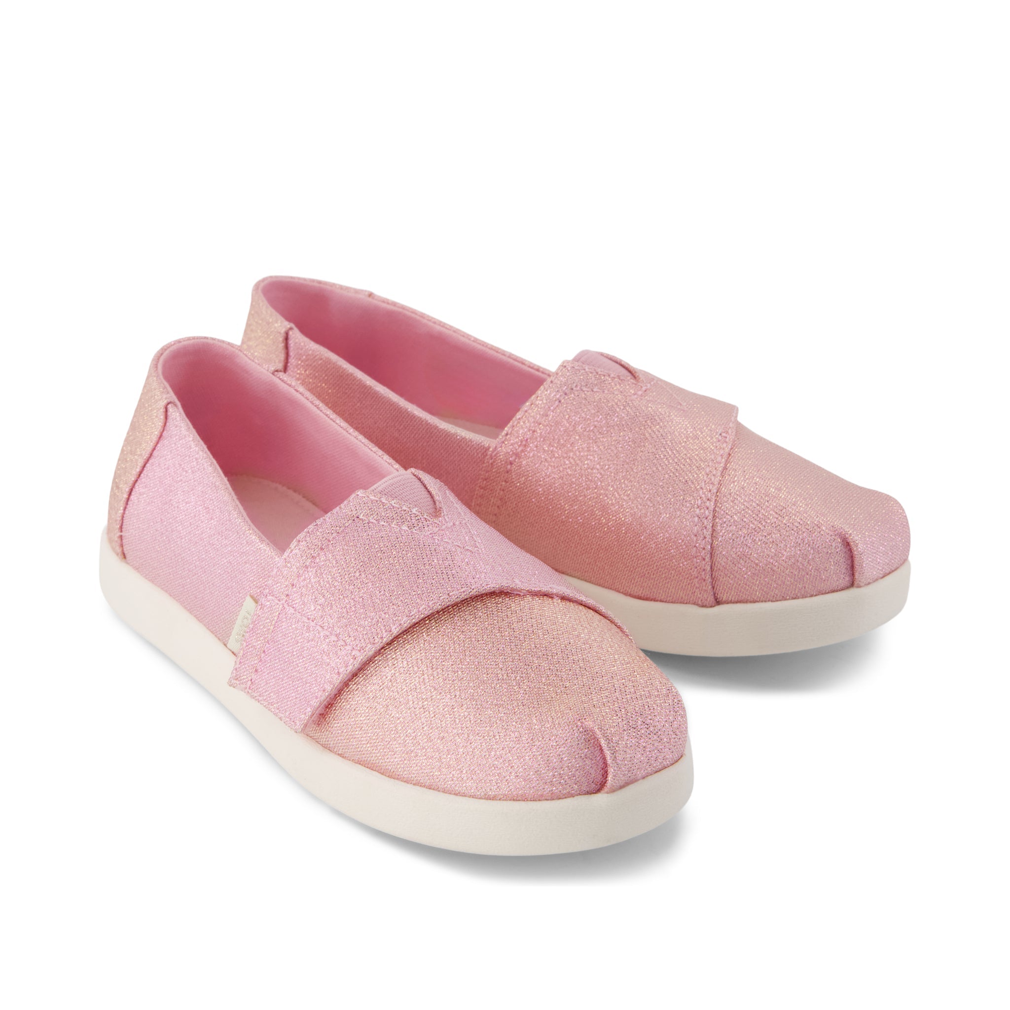 Alpargata Classic Kids Shoe - Pink Quartz Iridescent Woven Front View