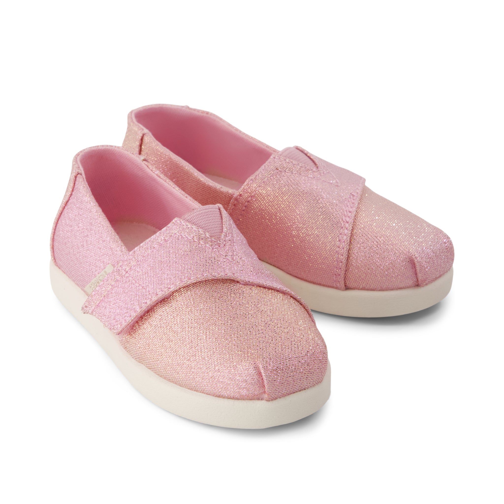Alpargata Classic Toddler Shoe - Pink Quartz Iridescent Woven Front View